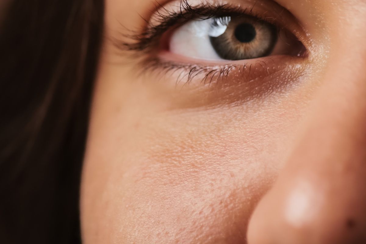 Close-up of clear facial skin